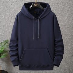 Solid Color Hoodies Men 12XL 10XL Plus Size Hoodies Autumn Winter Thick Fleece Hoodie