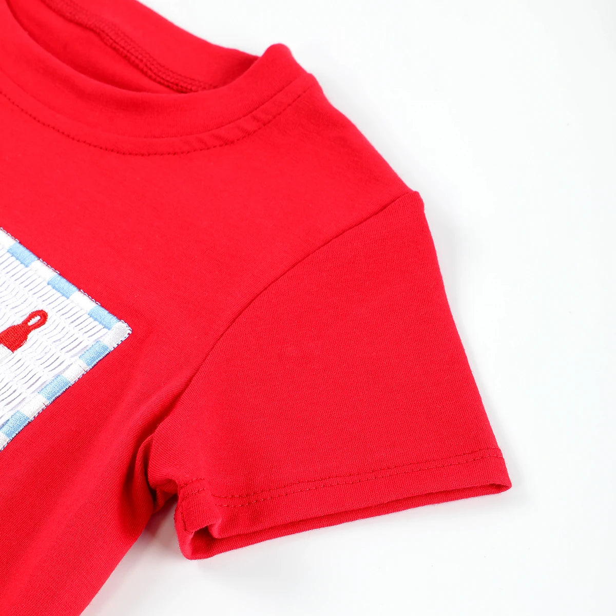 Boutique Smocked Fish Lure Embroidery Plaid Print Boys Clothing Sets Summer Short Sleeve Cotton Baby 2pcs Set Baby Clothes
