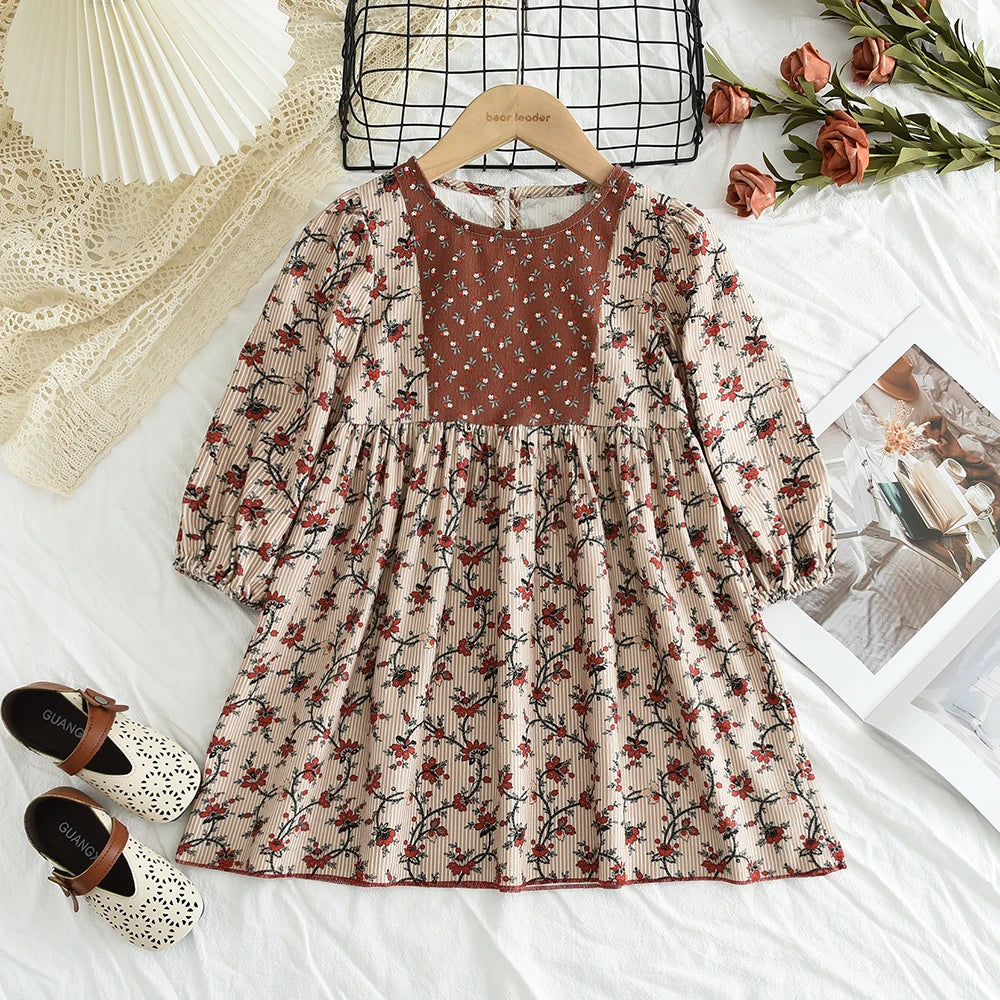 Bear Leader Autumn Girls Dress Spring Kids Princess Dress Casual