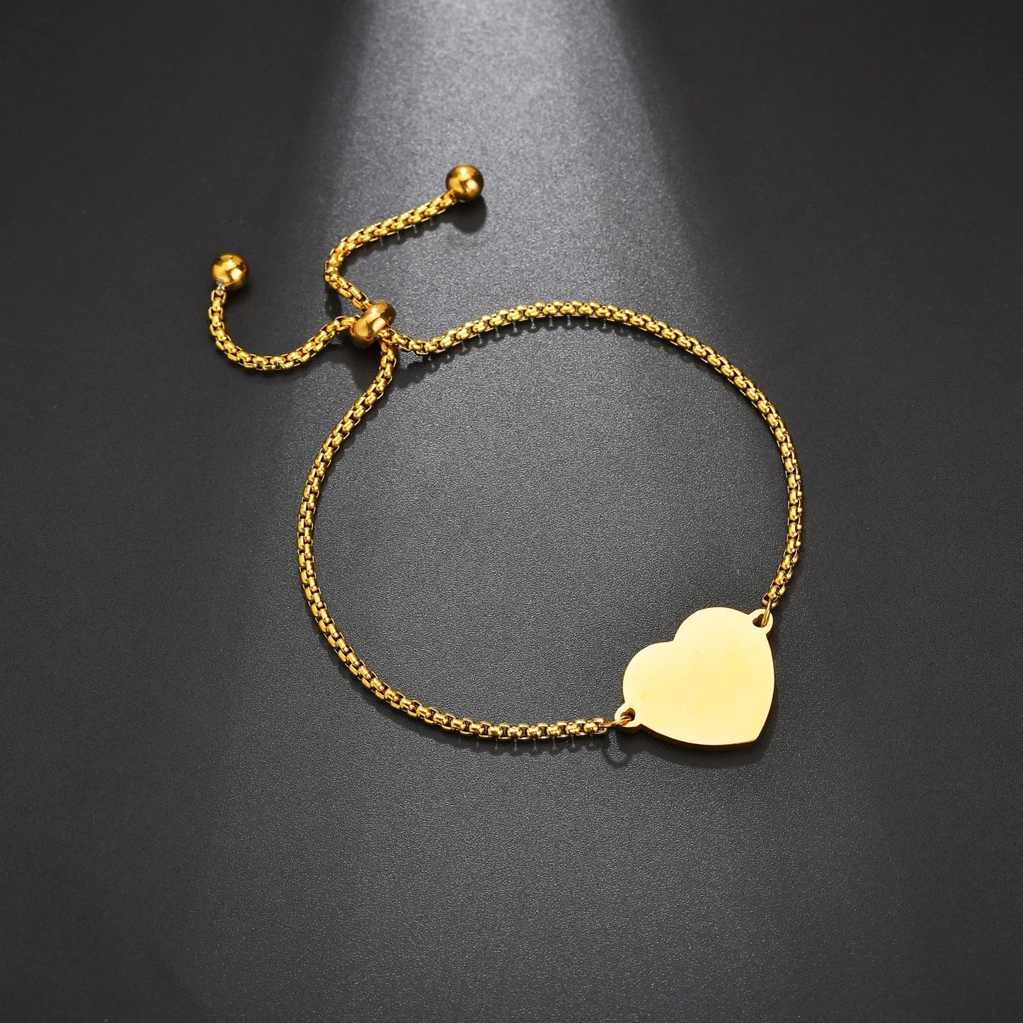 Punk Man Bracelets Hip Pop Gold Color Stainless Steel Thick Hand Chain Blank Bar Couple Men Women Family Jewelry Birthday Gift