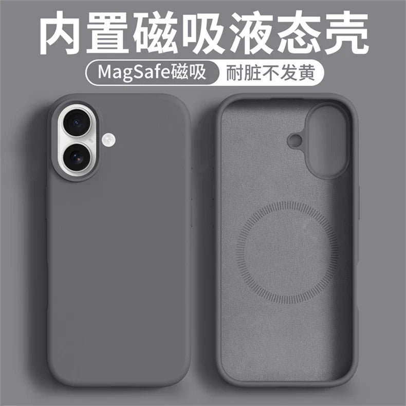 Magnetic Case For iPhone 17 Pro Max 17 Ari MagSafe Liquid Silicone Comfortable Feel Built in Flocking Protect Cover