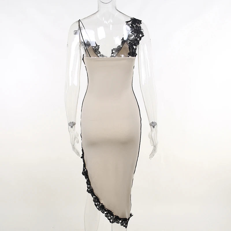 Evening wear Dresses: Dress Party Club Birthday Evening Bodycon Lace Midi Dress