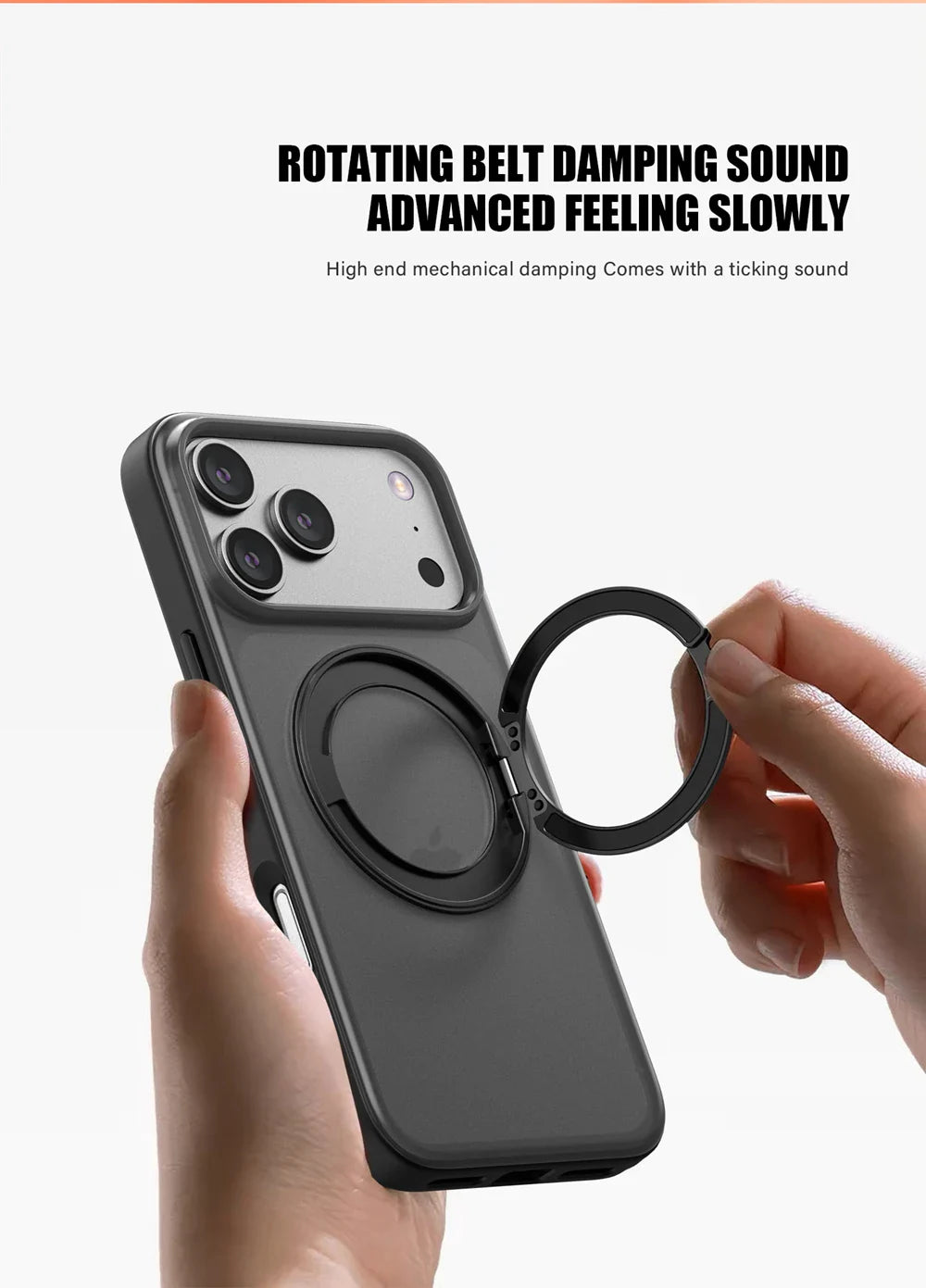 360° Rotating Magnetic Ring Stand Case for MagSafe for iPhone 17 Pro Max 17 Air Matte Transparent Shockproof Phone Cover