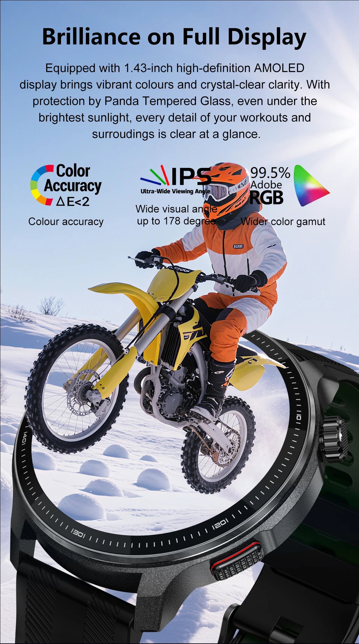 NEW GPS Offline Maps Smart Watch 1.43" AMOLED Military Sports Smartwatch 4GB Memory Video Player 30m Swim Waterproof Bracelet