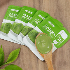 7pcs Mud Face Mask Mung Bean Matcha Cherry Blossoms Moisturizing Oil Control Firming Facial Mask Beauty Skin Care