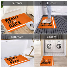 Ready To Race Front Floor Door Entrance Mat Indoor Motorcycle Rider Bath Kitchen