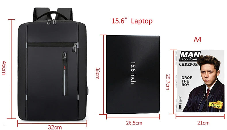 Waterproof Business Backpack Men USB School Backpacks 15.6 Inch Laptop Backpack Large Capacity Bagpacks for Men Back Pack Bags