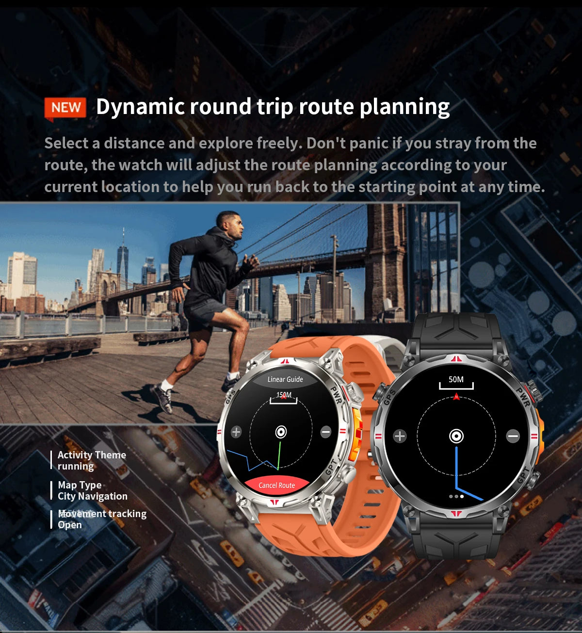 2025New Military GPS Sport Smartwatch Men 650mAh AMOLED Screen Compass Altimeter 10ATM Waterproof Heart Rate Wireless Call Clock