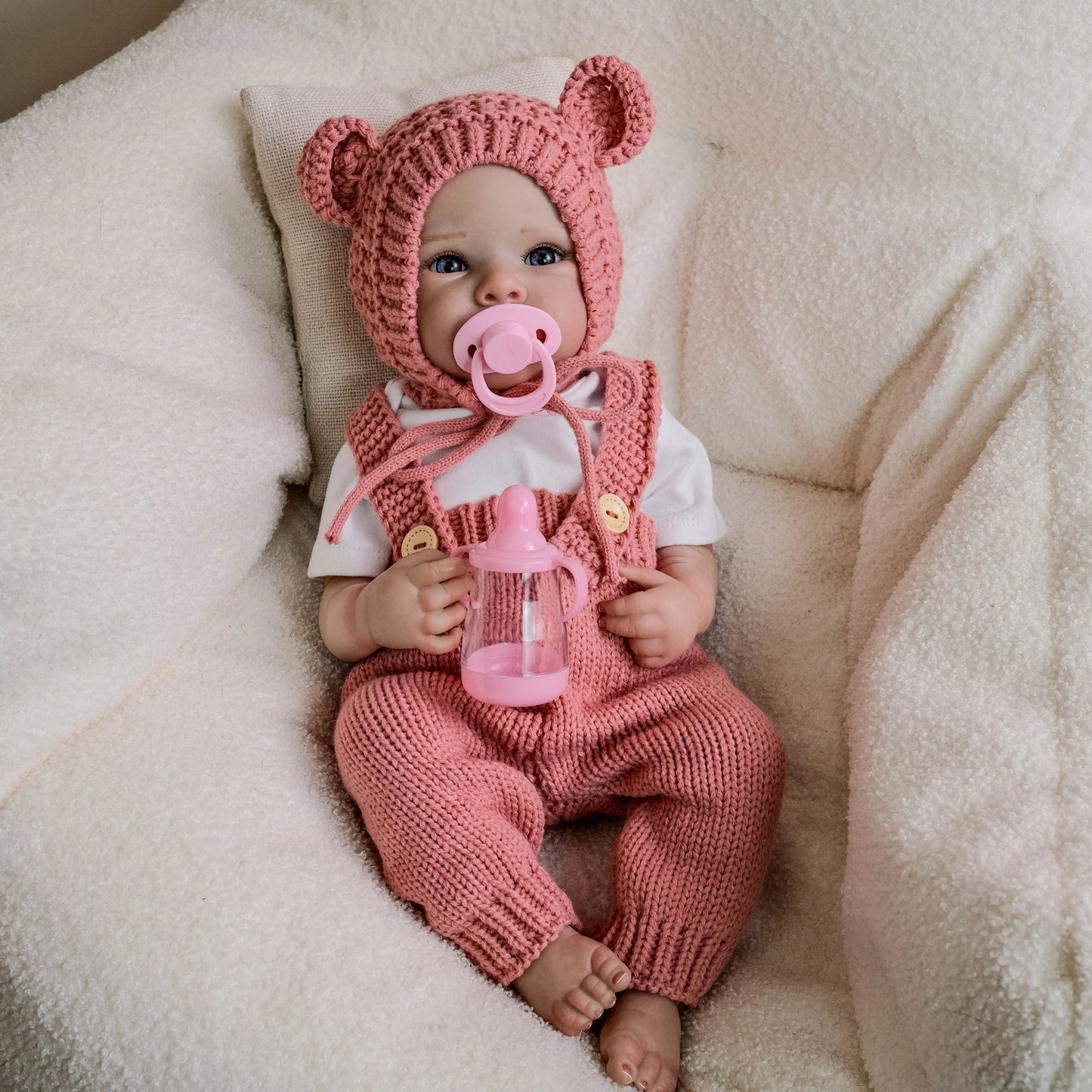 NPK 18inch Bettie Reborn Baby Doll - Newborn Lifelike Soft Touch Cuddly 3D Skin Painted Hand Drawn Hair Collectible Toy