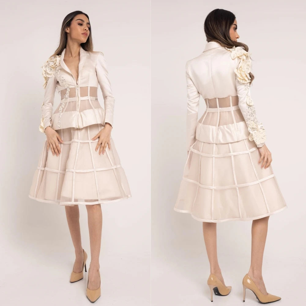 Homecoming Dresses: A-line V-neck Bespoke Occasion Gown Knee Length