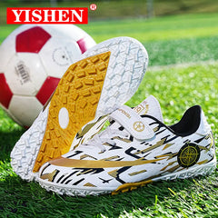 YISHEN Soccer Shoes Kids Football Shoes TF/FG Cleats Grass Training Sport Footwear