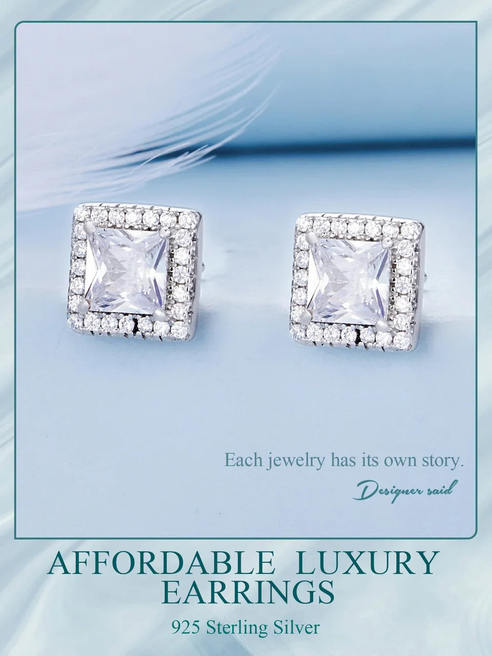 BAMOER Gold Plated Halo CZ Stud Earrings 925 Sterling Silver Hypoallergenic Classic Elegant Heart Earrings Jewellry BSE894