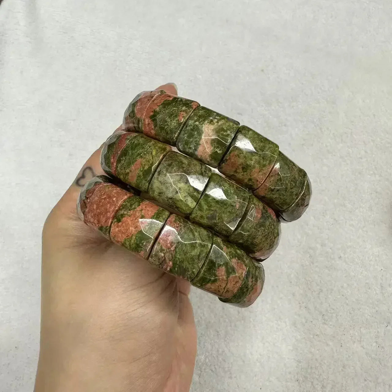 Natural 12x15mm Faceted Stone Unique Crystal Citrine Agate Amethyst Pyrite Fashion Elastic Handcrafted Bracelets Energy Bangles