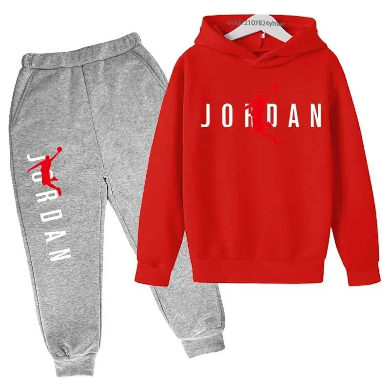 Autumn Hoodie Pants Two Piece Suit Children Spring   Boys And Girls Outdoor Sports Set Kid Casual Pullover basketball Coat