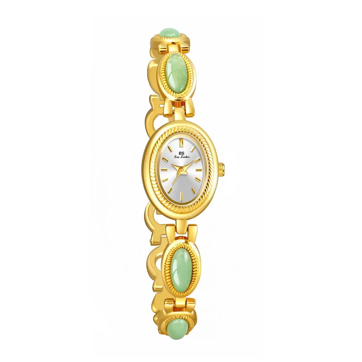 2026 Women quartz Watch Luxury Brand Retro Natural Dongling Stone Hotan Jade Waterproof Ladies Advanced Chain Wristwatches gift
