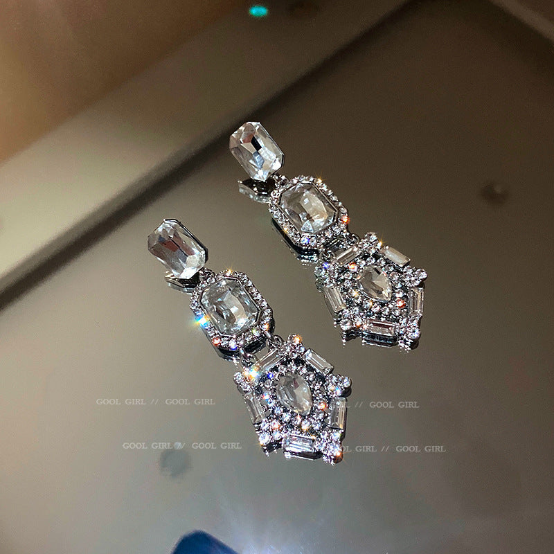 925 Silver Needle European and American Fashion Exaggerated Earrings