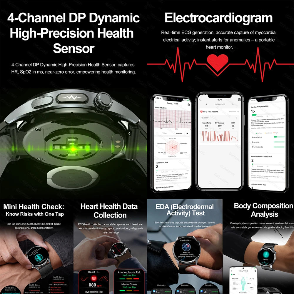 Smartwatch  AMOLED Screen Call ECG Sport Watchs
