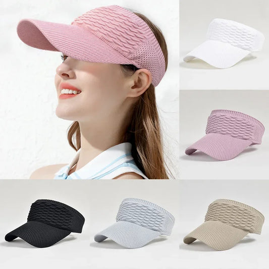 Anti-UV Sun Hats Breathable Adjustable Empty Top Visor Caps for Men
