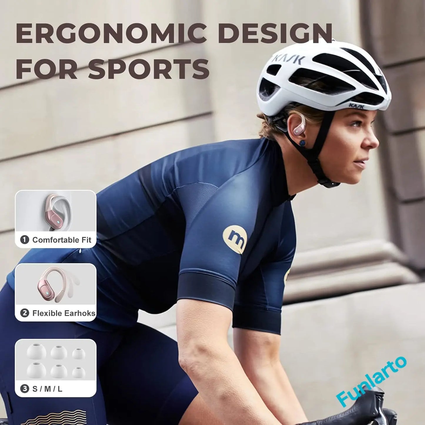 Sport Bluetooth 5.3 Earphones Earhook Headphones IPX7 Waterproof Wireless Earbuds 75 Hrs with LED Power Display Physical buttons
