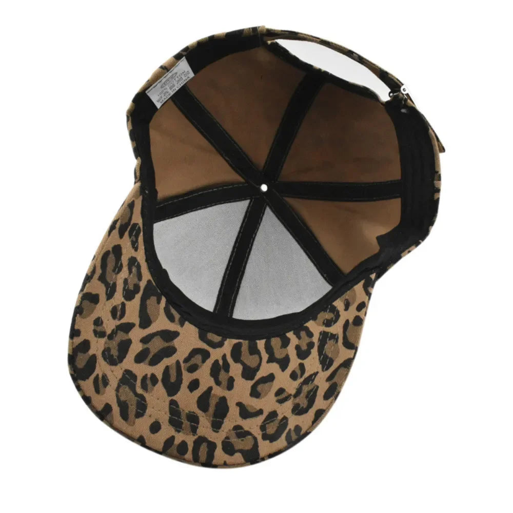 Fashion Adjustable Hip Hop Men Women Leopard Print Baseball Cap Sun Hat
