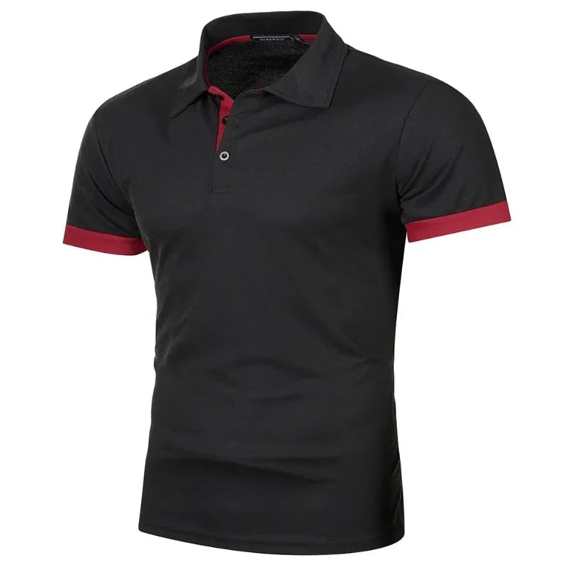 Summer Mens Short Sleeve Polo Shirts Lightweight Lapel Streetwear Breathable Tshirts for Men Basic Business Solid Color Top