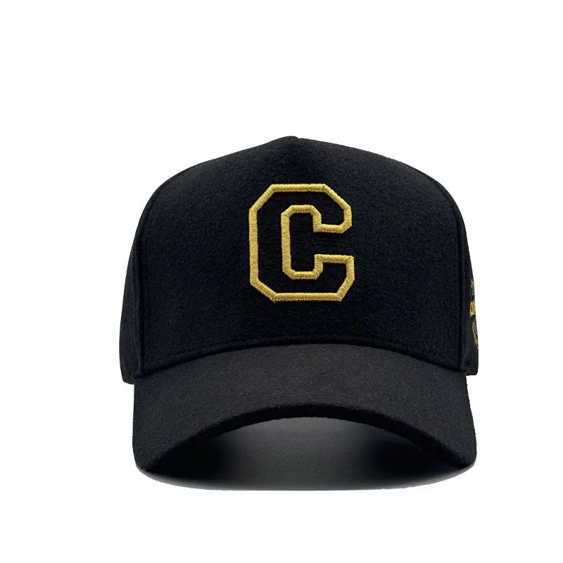 Big Size Baseball Cap Men XL  63cm 64cm 65cm Oversize Big Head Cap XXL  Large Plus Climing Wool Warm Winter Hat  Letter C