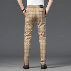 Trousers Fashion Business Classic Stripe Plaid Black Solid Color Trouser