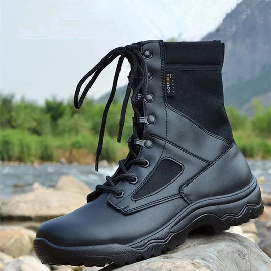 Men Black Boots Military Army Combat Tactical Special Force Boot Outdoor Hiking Boots