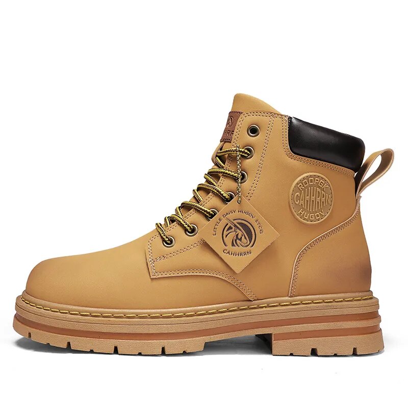 High Top Boots Men Leather Shoes Fashion Motorcycle Ankle Military Boots For Men