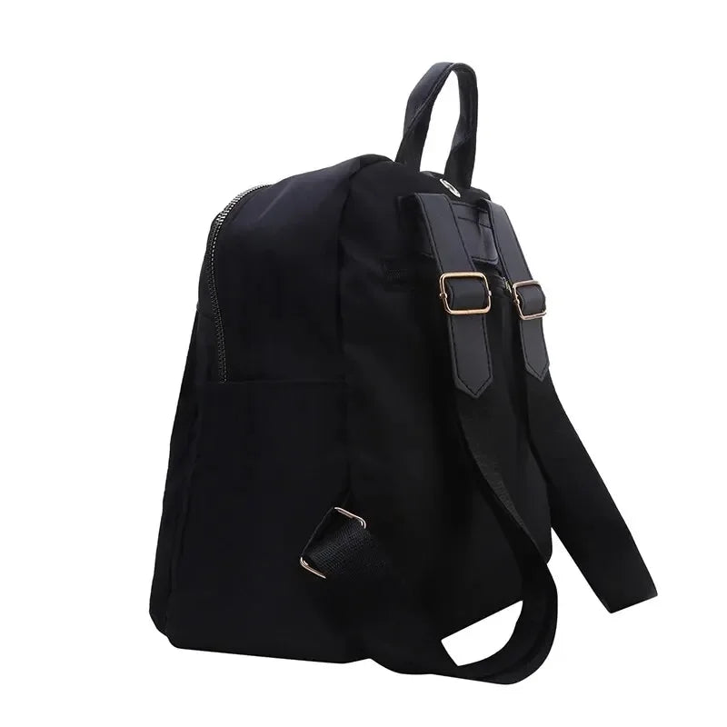 Simple Large Capacity Black Travel Backpack Women's Harajuku Style Student Backpack Unisex High Street Style Backpack