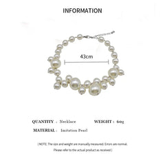 Elegant Imitation Pearl Women's Necklace Big Pearls Beads Choker Necklaces Party