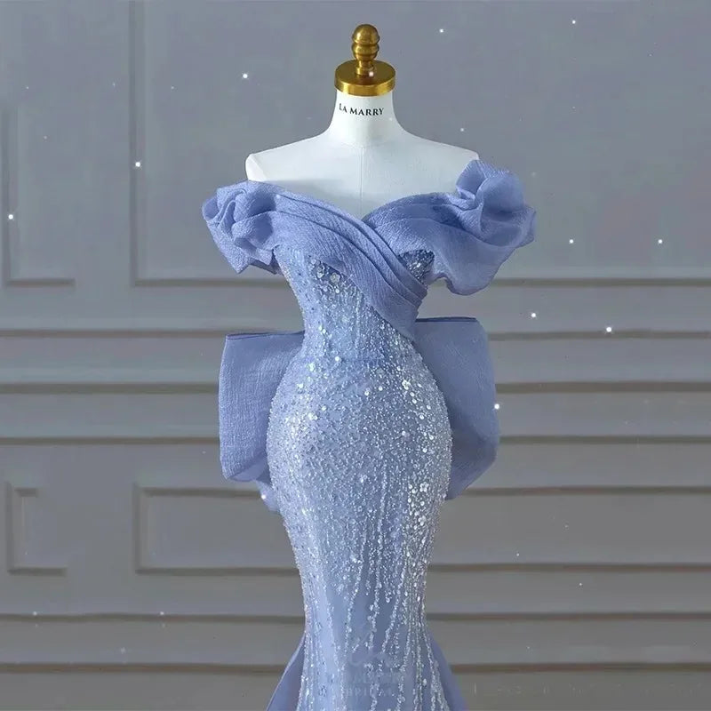 Homecoming Dresses: Prom Dresses Off Shoulder Sequins Mermaid Evening Gowns