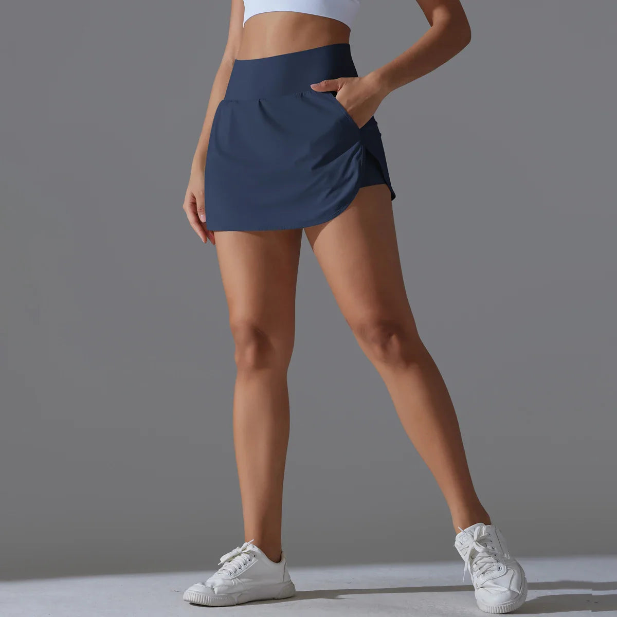 Women Gym Running Shorts Double Deck Quick Dry Gym Sport Shorts Fitness Jogging Workout Shorts With Pocket Sports Tight Short