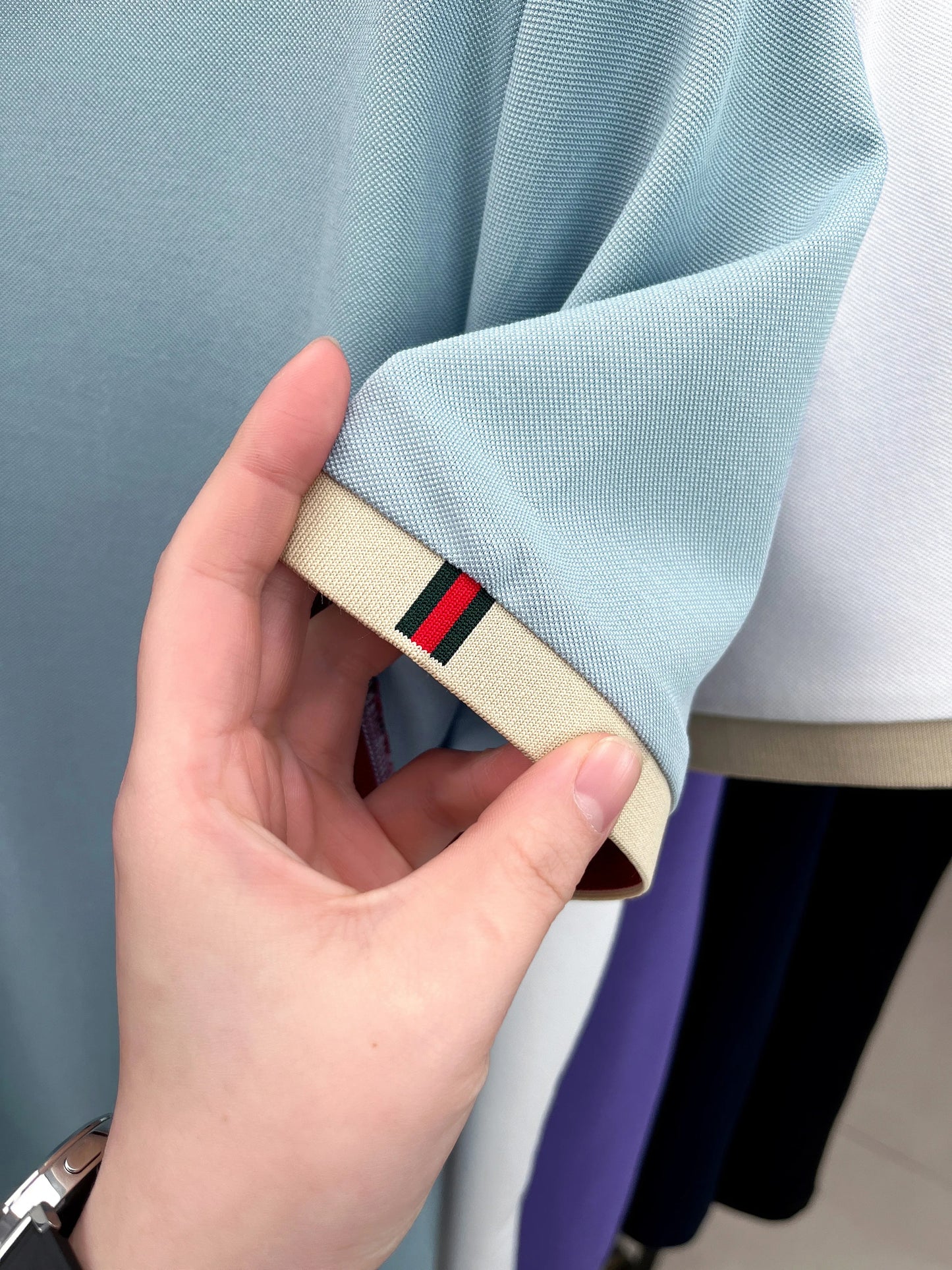 Personality letter jacquard lapel short sleeve T-shirt men high-end brand Little Bee embroidery fashion trend summer polo shirt