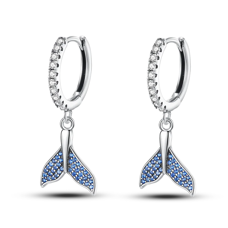 925 Silver Charms Plata De Ley 925 Jewelry Women Fashion Cute Tiny Clear Crystal CZ Stud Earrings Star Starfish Dolphin Earrings