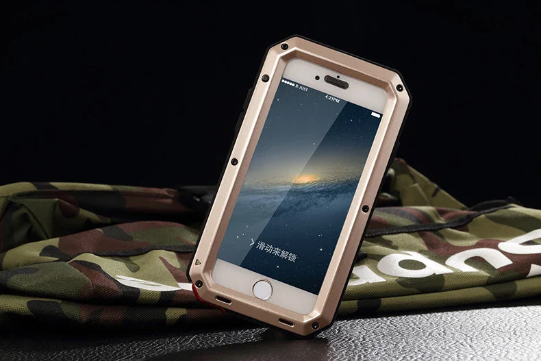 Heavy Duty Protection Armor Metal Phone Case for iPhone 17 16 15 14 13 12 11 Pro XS MAX SE XR X 6 7 Aluminum Shockproof Cover