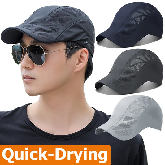 Sports Mens Sun Hats Breathable Mesh Quick-drying Visor Caps Outdoor