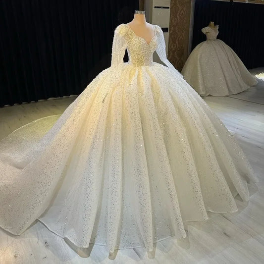 White Bridesmaid Dresses: Wedding Dresses Neck Long Sleeves Vestido De Novia
