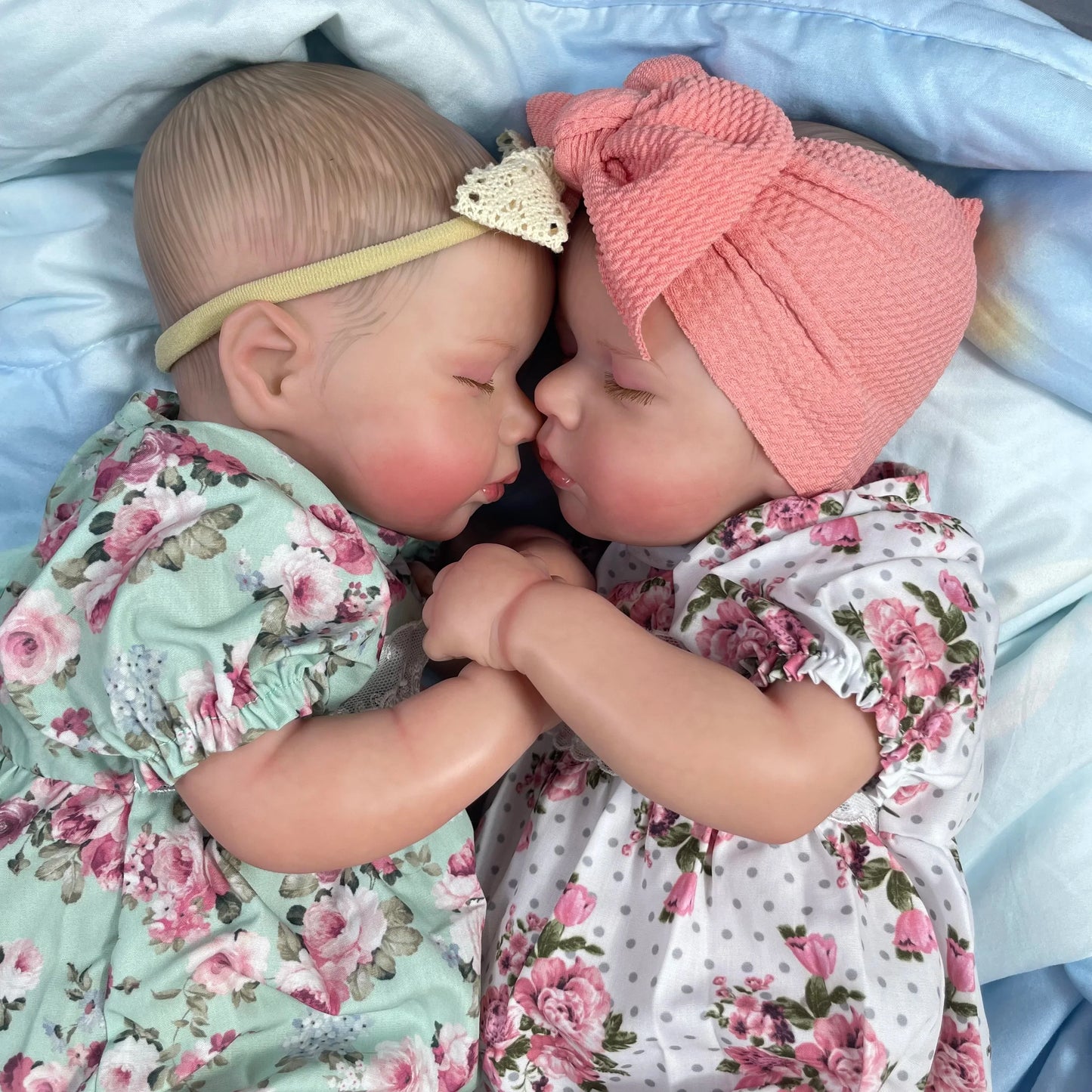 1Pcs 50CM Finished Reborn Baby Dolls LouLou Twins Girl Lifelike Silicone Vinyl Newborn 3D Skin Visible Veins DIY Toys For Girls