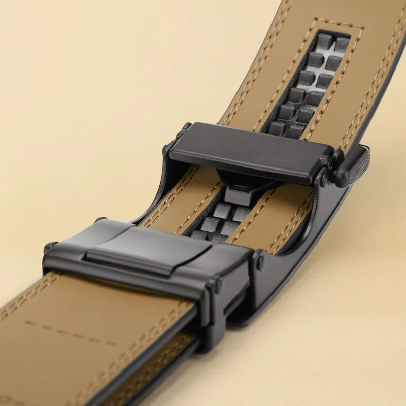 OYIFAN Brand Leather Belts for Men 115cm-145cm Automatic belt with ratchet strap Top quality belts, luxury belts for men