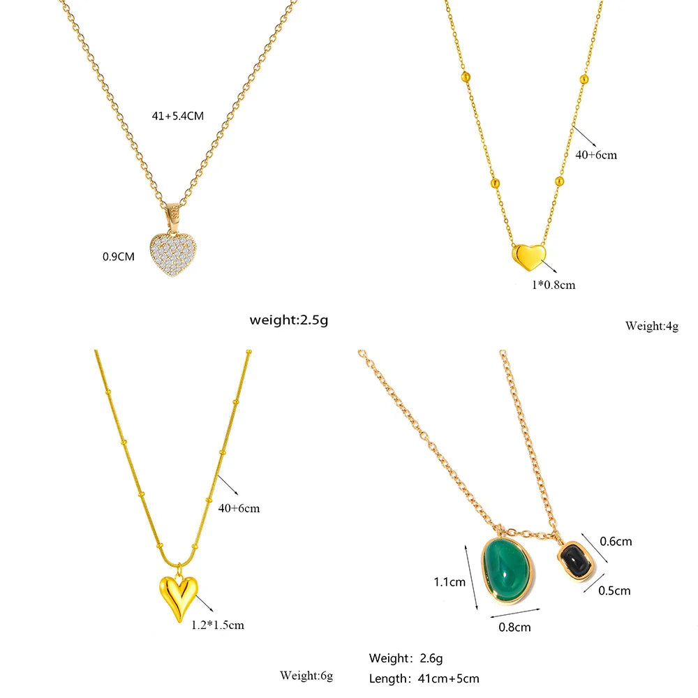 DIEYURO 316L Stainless Steel Simple Heart Love Circular Tassel Necklace Lady Trend Fashion Clavicle Chain Jewelry Glamorous Gift