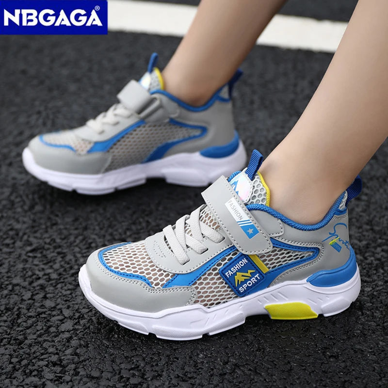 Summer Single Net Breathable Boys Sport Shoes Children Sneakers Rubber Leisure