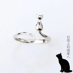 925 Sterling Silver Cat Rings For Women Engagement Luxury Designer Jewelry Female Offers With Jewellery