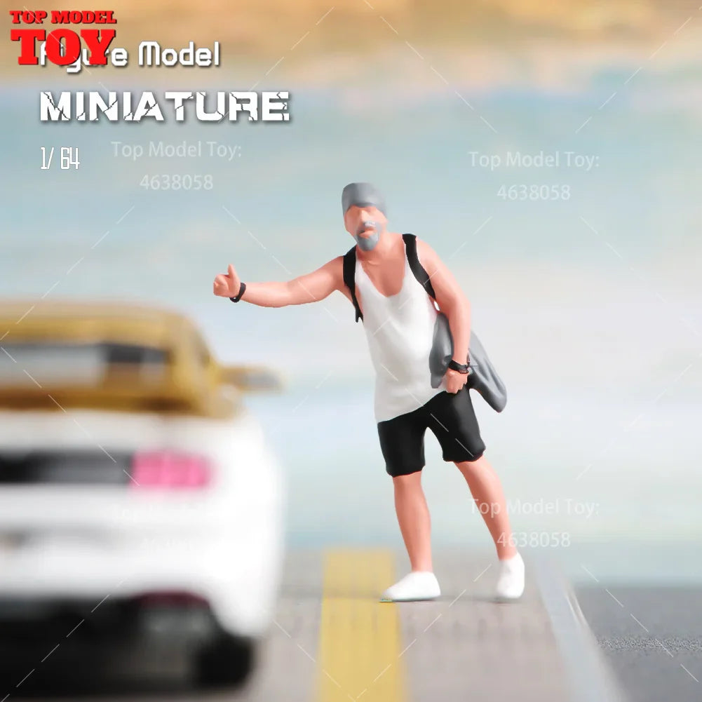 Painted Miniatures 1/64 Scale Beauty Handsome Boy Policeman Girls Male Female Scene Figure Model For Car Vehicles Decorate