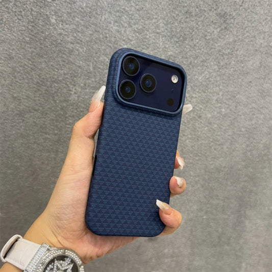 Business Kevlar Matte Hard Carbon Pattern for Mag-safe Original Case for IPhone 17 Pro Max Charge Protection Cover
