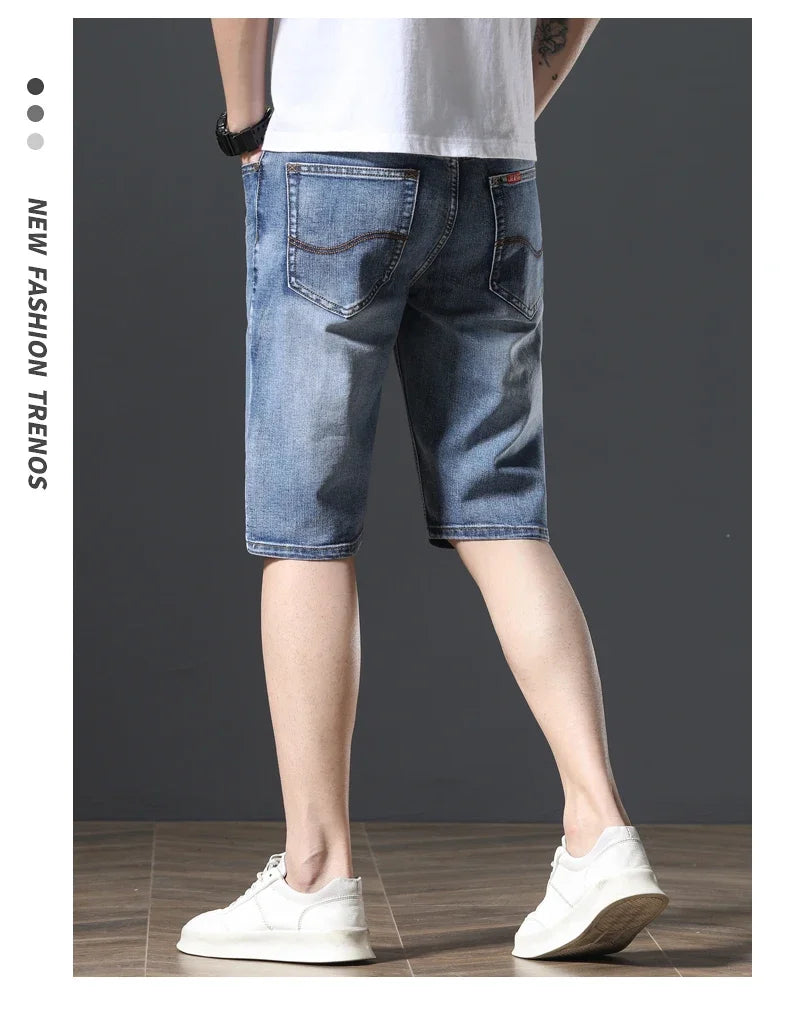 2025 New Summer Brand Stretch Thin Bermuda Masculina Cotton Denim Jeans Men Knee Length Soft Ropa Hombre Shorts