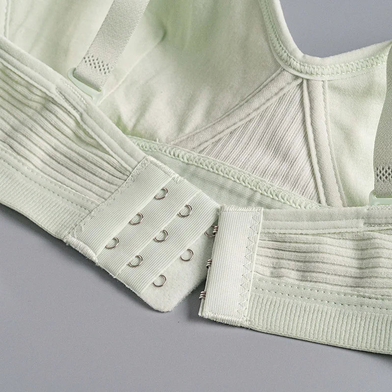 Women Underwear Cotton Bra Seamless Gathered Push Up Comfortable Soft