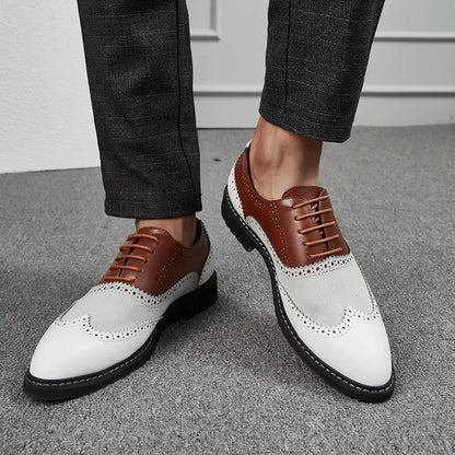 Golden Sapling Retro Brogue Shoes Men's Oxfords Elegant Dress Flats for Men Fashion Party Footwear Casual Business Formal Shoe