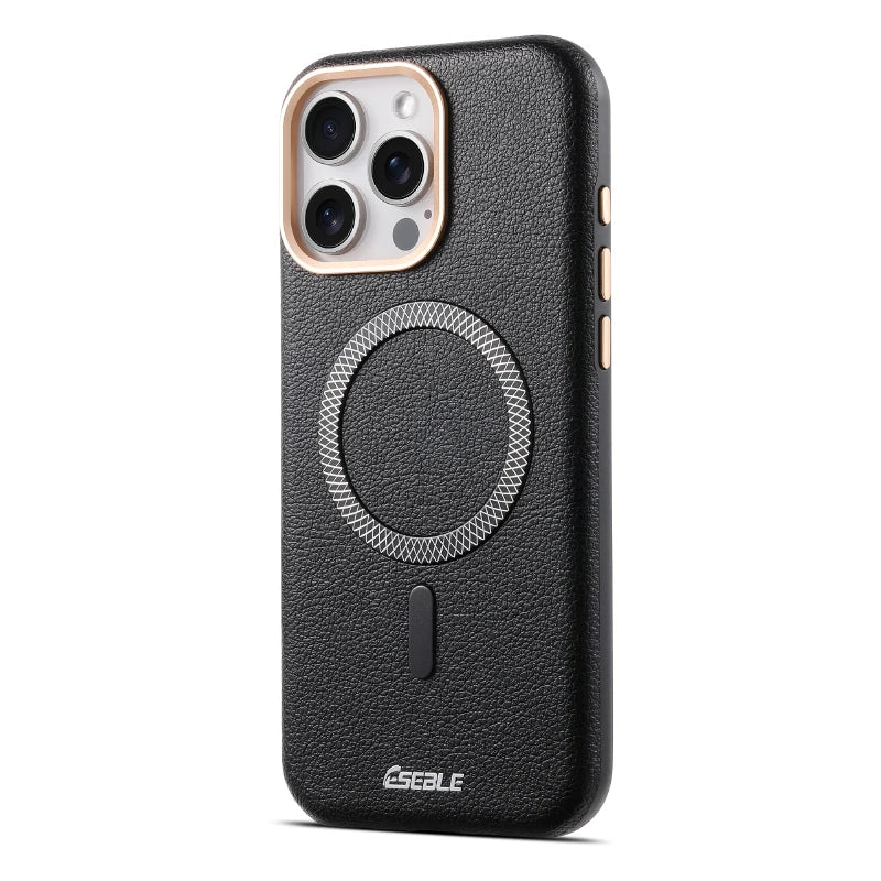 Solid Color Leather For Magsafe Magnetic Shockproof Phone Case For iPhone 17 Pro Max 15 13 14 16 Pro Max Bumper Cover