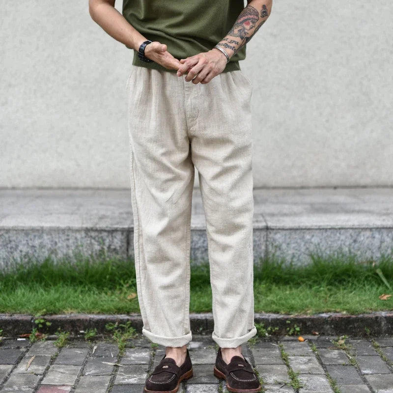 Men Pants Linen Pants Men Summer Breathable Casual Pants